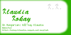 klaudia kokay business card